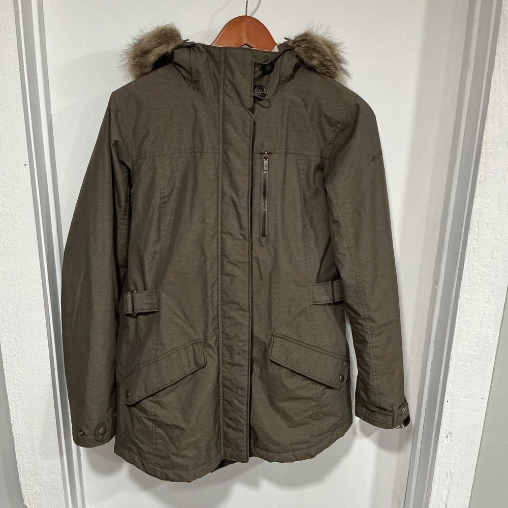 Columbia Penns Creek Faux-Fur-Trimmed Jacket, M, Green, Thermacoil, Gorpcore